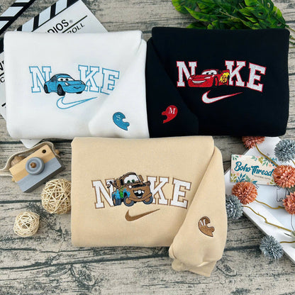 Cars Lightning McQueen & Sally Embroidered Couple Sweatshirts, Hoodies & T-shirts