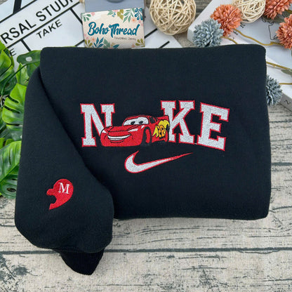 Cars Lightning McQueen & Sally Embroidered Couple Sweatshirts, Hoodies & T-shirts
