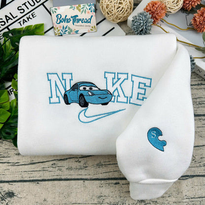 Cars Lightning McQueen & Sally Embroidered Couple Sweatshirts, Hoodies & T-shirts