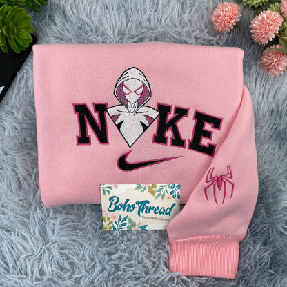 Spider-Verse Mask Embroidered Couple Sweatshirts, Hoodies & T-shirts | Miles & Gwen