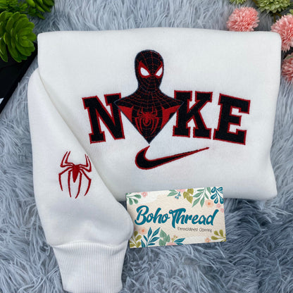 Spider-Verse Mask Embroidered Couple Sweatshirts, Hoodies & T-shirts | Miles & Gwen