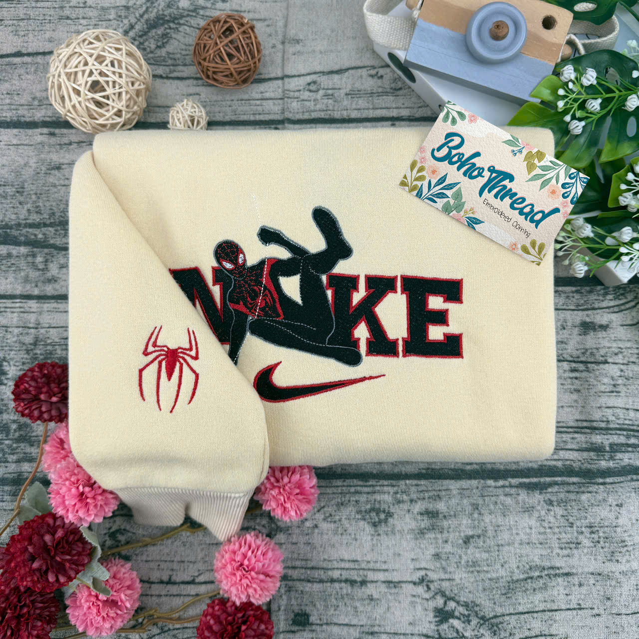 Spider-Verse Miles & Gwen Embroidered Couple Sweatshirts, Hoodies & T-shirts