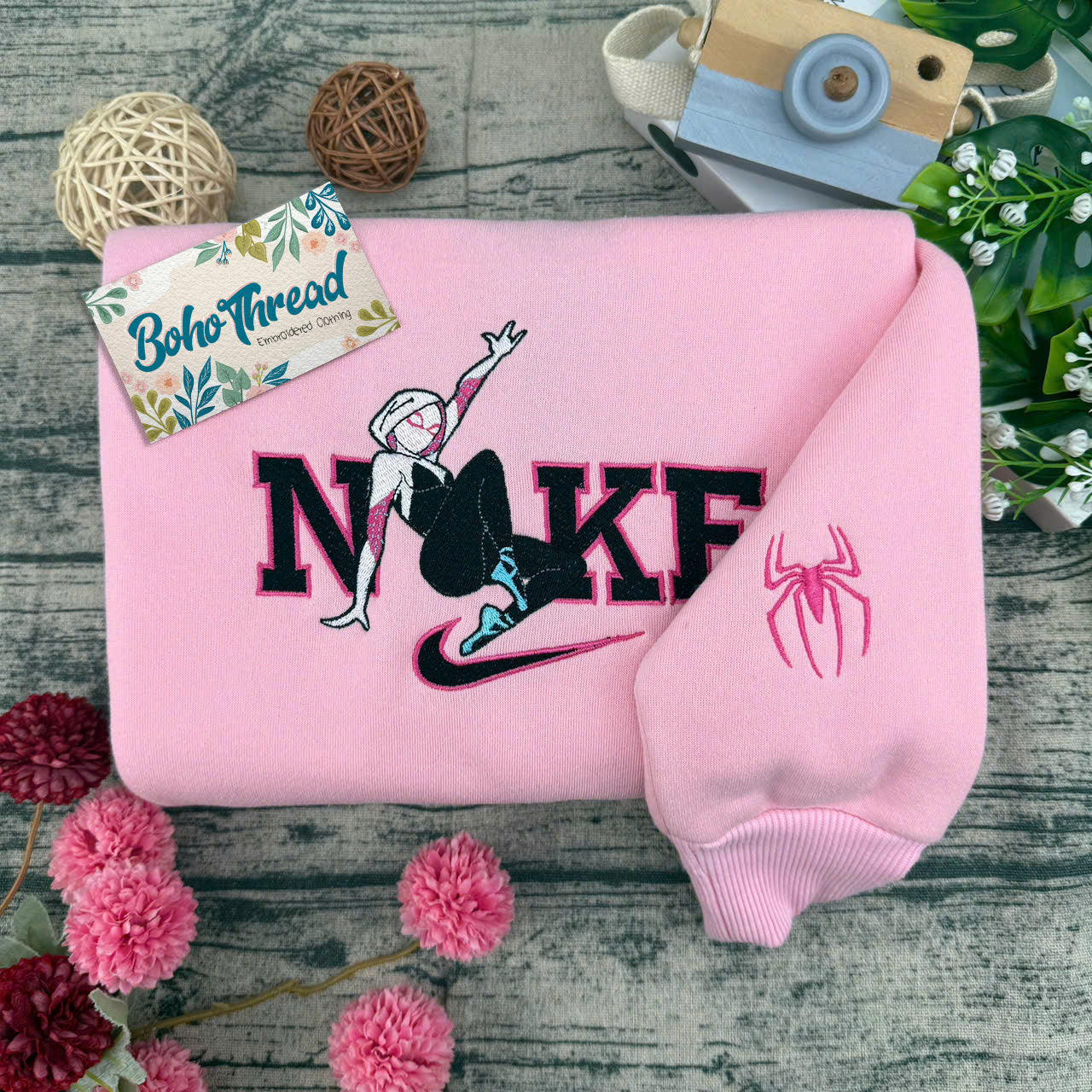 Spider-Verse Miles & Gwen Embroidered Couple Sweatshirts, Hoodies & T-shirts