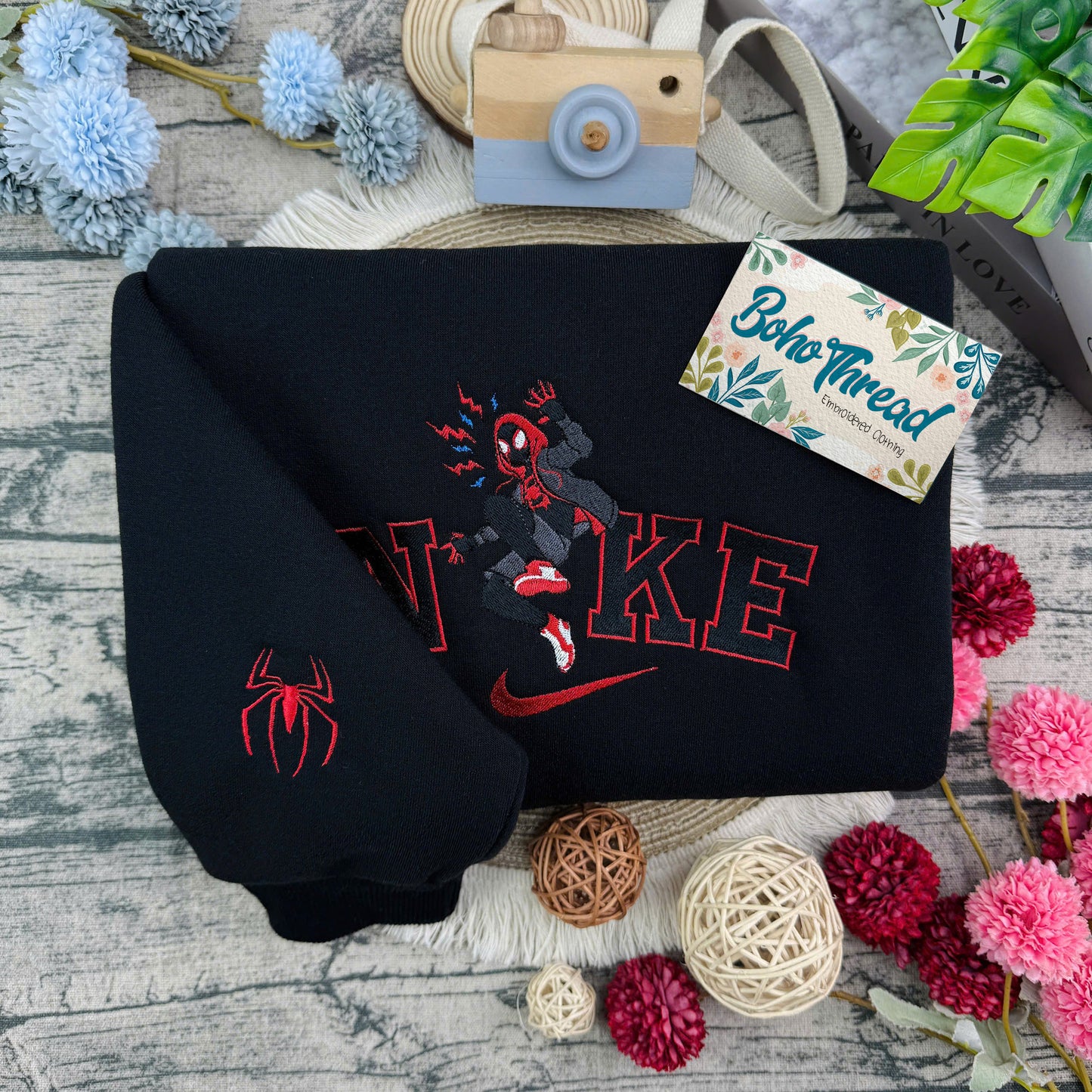 Cool Spider-Verse Miles & Gwen Embroidered Couple Sweatshirts, Hoodies & T-shirts