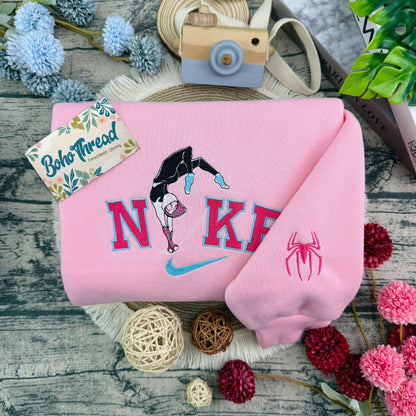 Cool Spider-Verse Miles & Gwen Embroidered Couple Sweatshirts, Hoodies & T-shirts