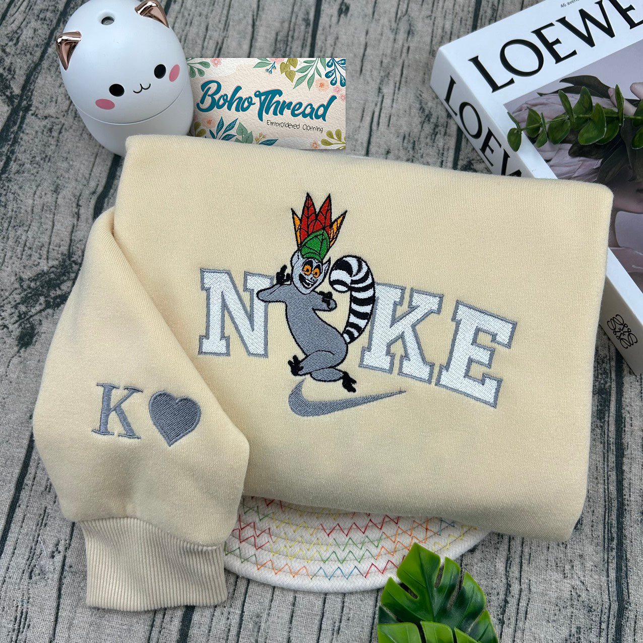 Madagascar Lemurs King Julien & Maurice Embroidered Couple Sweatshirts, Hoodies & T-shirts