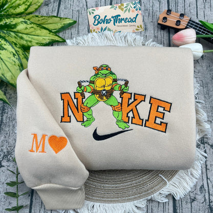 TMNT Ninja Turtles Embroidered Couple Sweatshirts, Hoodies & T-shirts | Cartoon Fan Gift