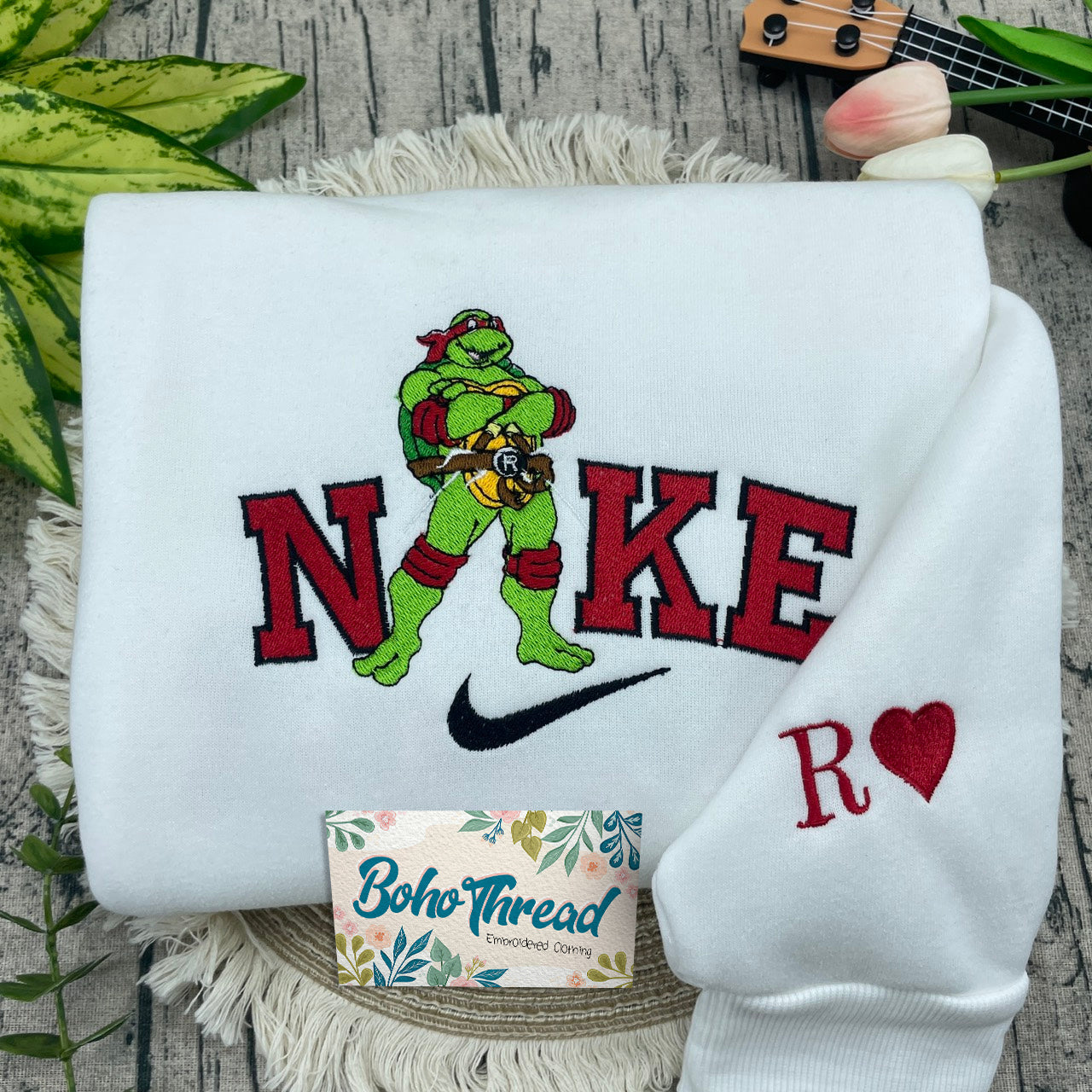 TMNT Ninja Turtles Embroidered Couple Sweatshirts, Hoodies & T-shirts | Cartoon Fan Gift