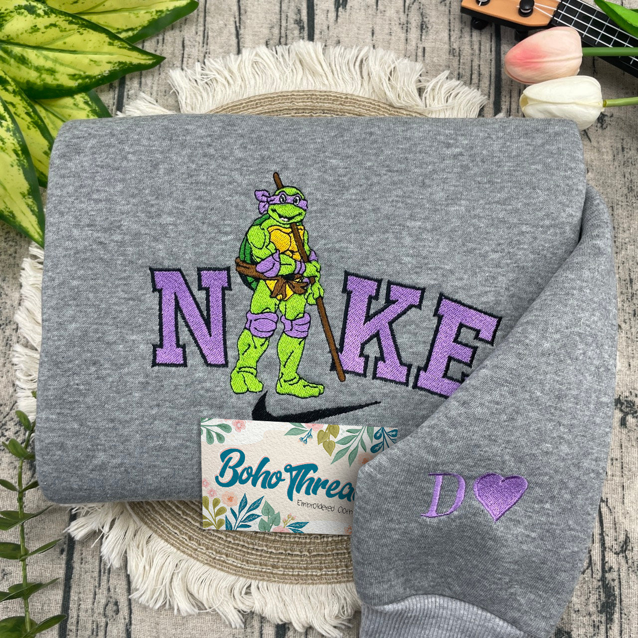 TMNT Ninja Turtles Embroidered Couple Sweatshirts, Hoodies & T-shirts | Cartoon Fan Gift