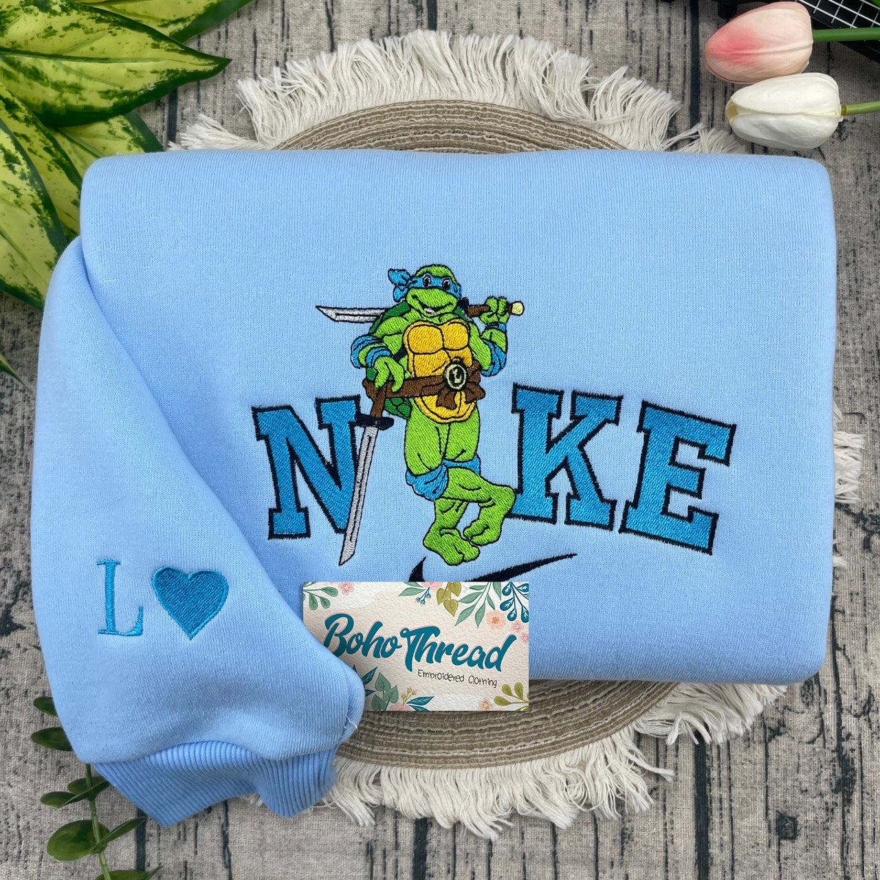 TMNT Ninja Turtles Embroidered Couple Sweatshirts, Hoodies & T-shirts | Cartoon Fan Gift