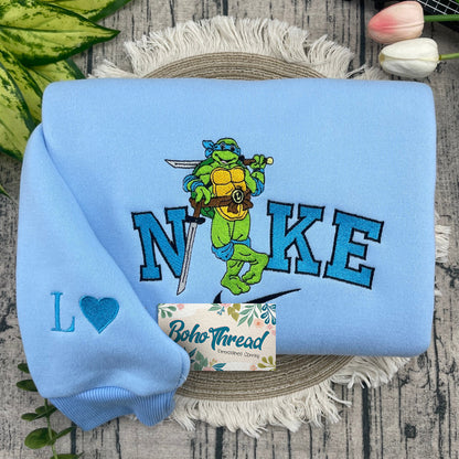 TMNT Ninja Turtles Embroidered Couple Sweatshirts, Hoodies & T-shirts | Cartoon Fan Gift