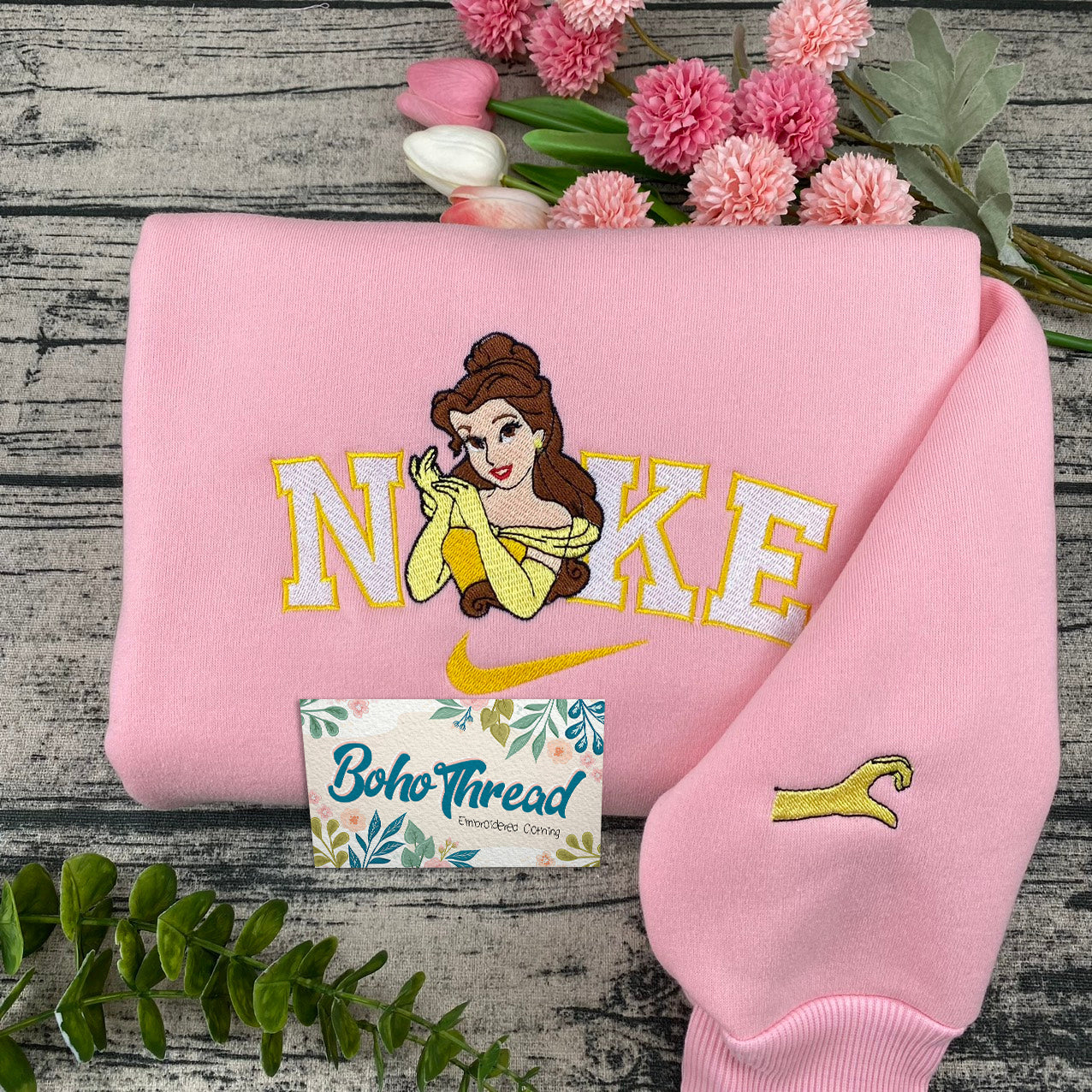 Beauty and the Beast Belle & Beast Embroidered Couple Sweatshirts, Hoodies & T-shirts