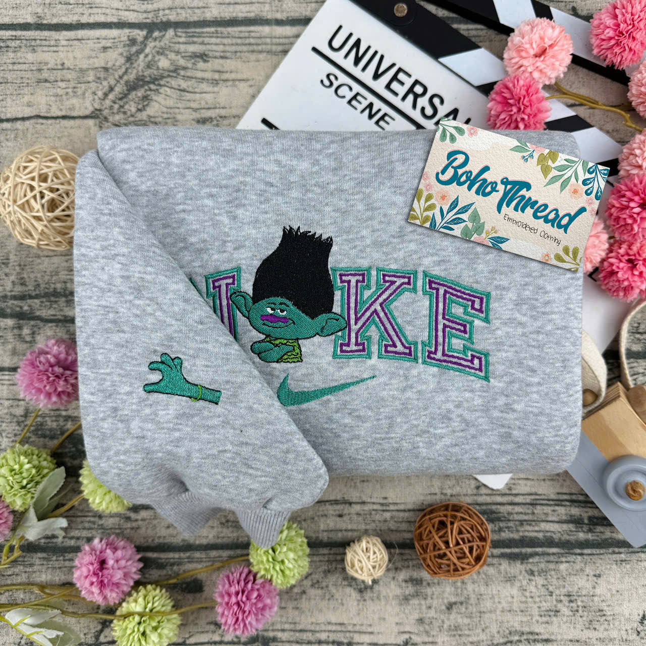 Trolls Poppy & Branch Embroidered Couple Sweatshirts, Hoodies & T-shirts