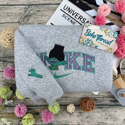 Trolls Poppy & Branch Embroidered Couple Sweatshirts, Hoodies & T-shirts