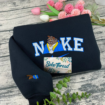 Beauty and the Beast Belle & Beast Embroidered Couple Sweatshirts, Hoodies & T-shirts