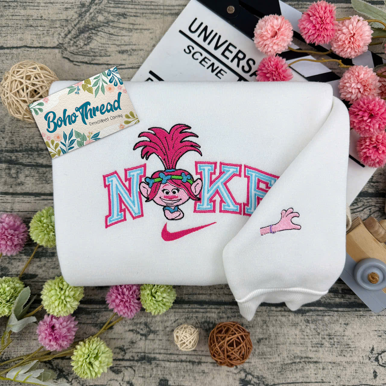 Trolls Poppy & Branch Embroidered Couple Sweatshirts, Hoodies & T-shirts