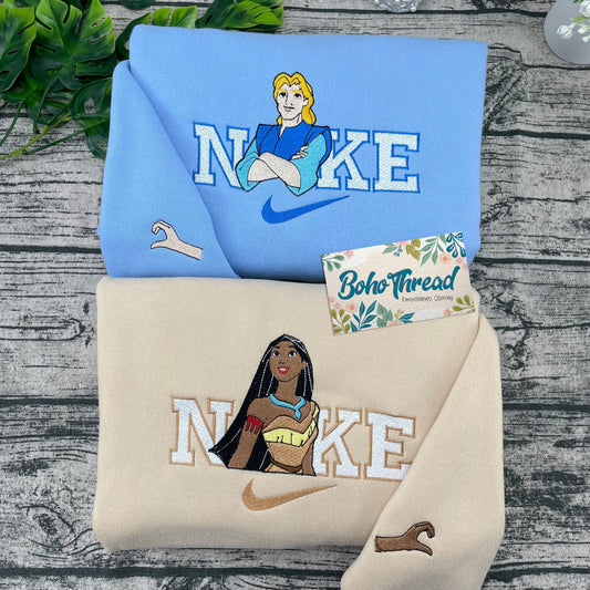 Disney Inspired Embroidered Sweatshirt, Hoodie, T-Shirt – Pocahontas & John Smith Couple Outfits