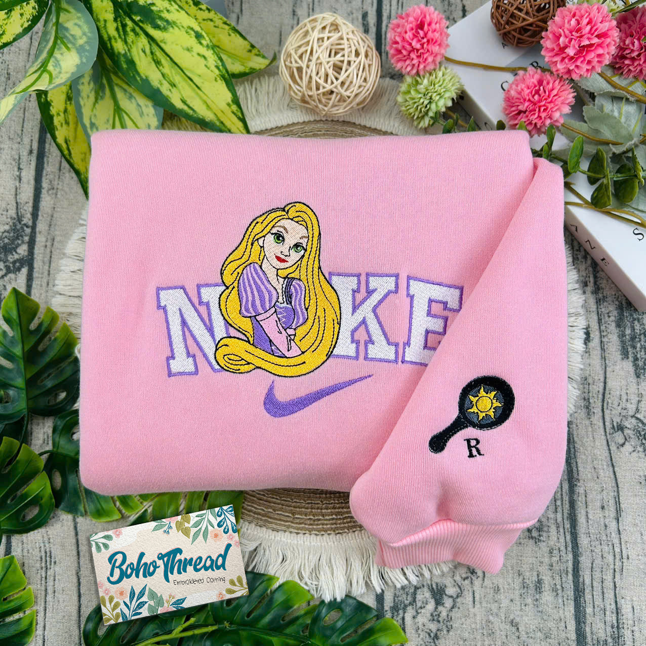 Tangled Rapunzel & Flynn Rider Embroidered Couple Sweatshirts, Hoodies & T-shirts