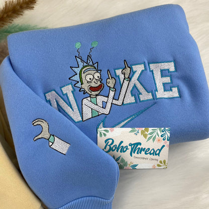 Rick and Morty Embroidered Couple Sweatshirts, Hoodies & T-shirts