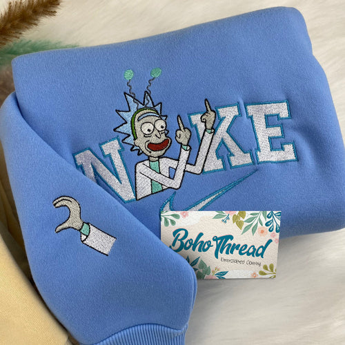 Rick and Morty Embroidered Couple Sweatshirts, Hoodies & T-shirts