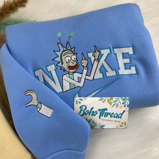 Rick and Morty Embroidered Couple Sweatshirts, Hoodies & T-shirts