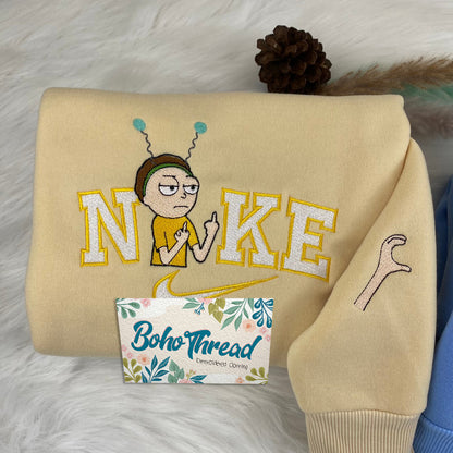 Rick and Morty Embroidered Couple Sweatshirts, Hoodies & T-shirts