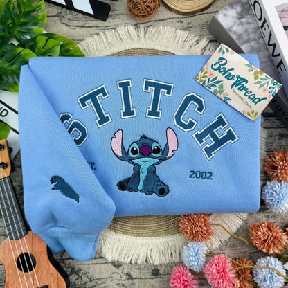 Disney Inspired Embroidered Sweatshirt, Hoodie, T-Shirt – Lilo, Stitch & Angel Design Gift