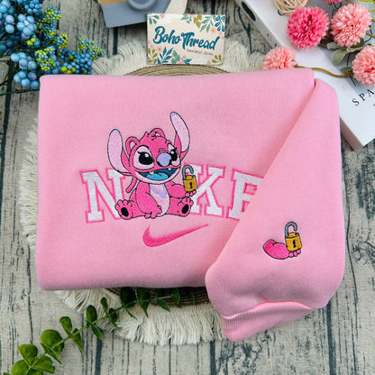Disney Inspired Embroidered Sweatshirt, Hoodie, T-Shirt – Lilo & Stitch Cute Design Gift