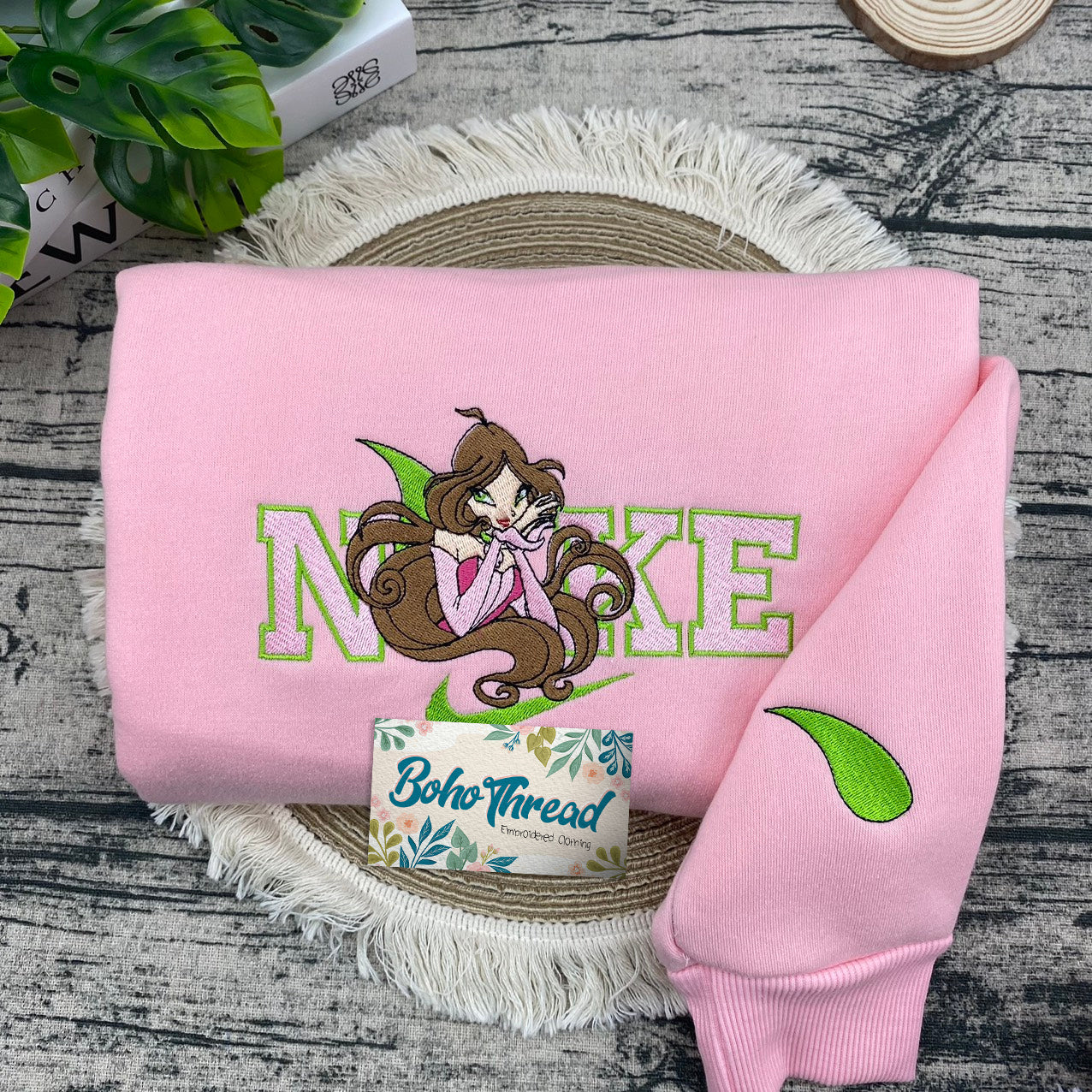 Fairy Inspired Embroidered Sweatshirt, Hoodie, T-Shirt – Tinker Bell & Winx Club Fairy Design Gift