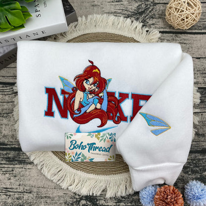 Fairy Inspired Embroidered Sweatshirt, Hoodie, T-Shirt – Tinker Bell & Winx Club Fairy Design Gift