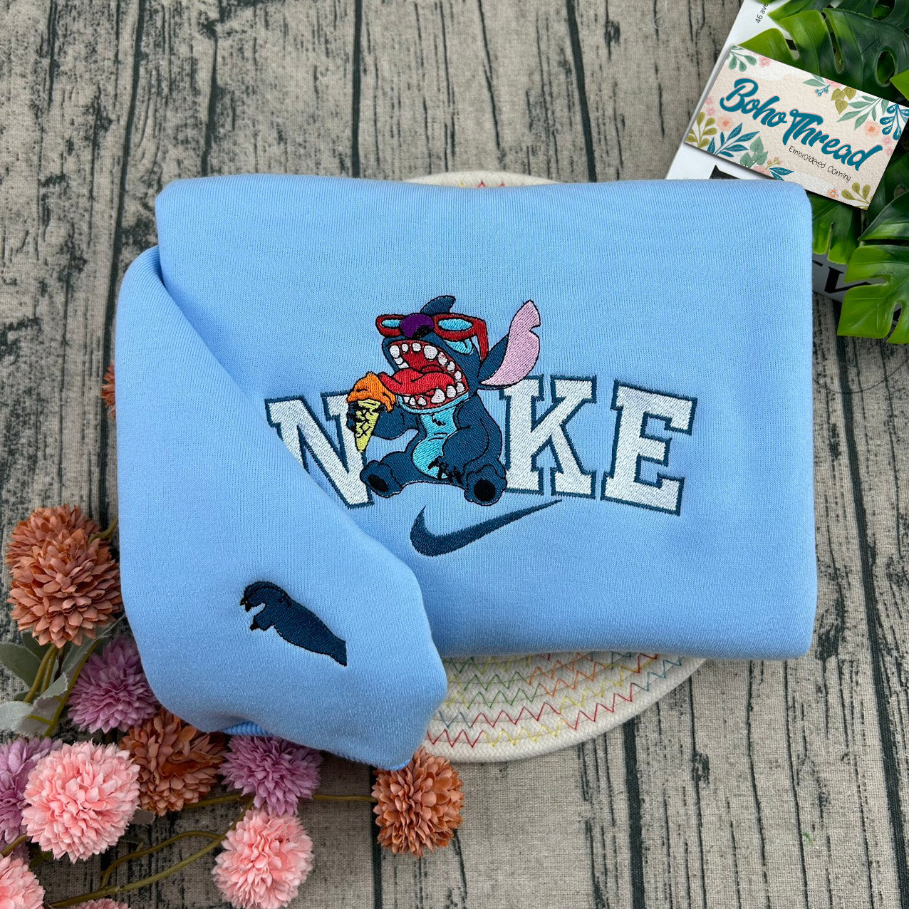 Disney Inspired Embroidered Sweatshirt, Hoodie, T-Shirt – Lilo & Stitch Cute Design Gift