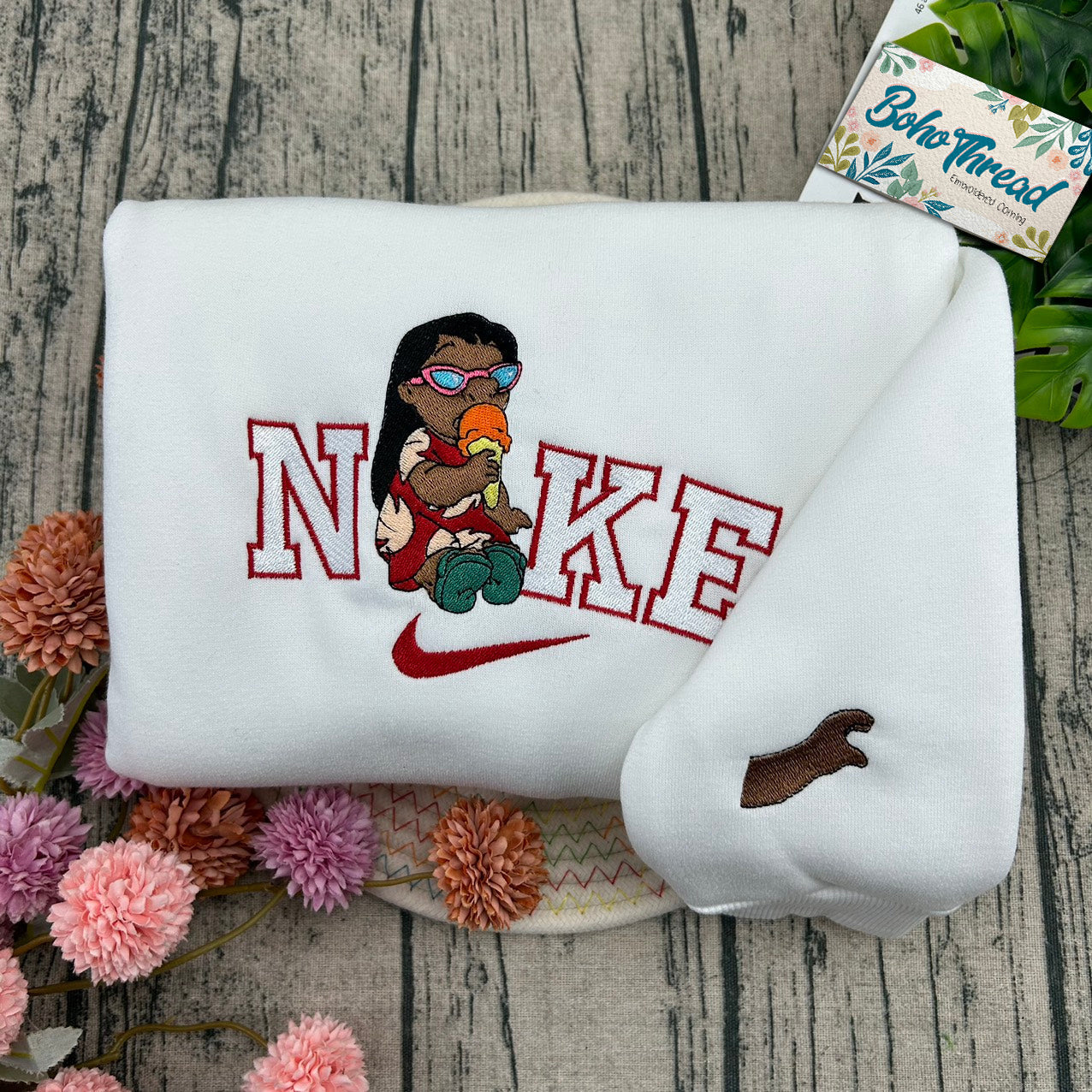Disney Inspired Embroidered Sweatshirt, Hoodie, T-Shirt – Lilo & Stitch Cute Design Gift