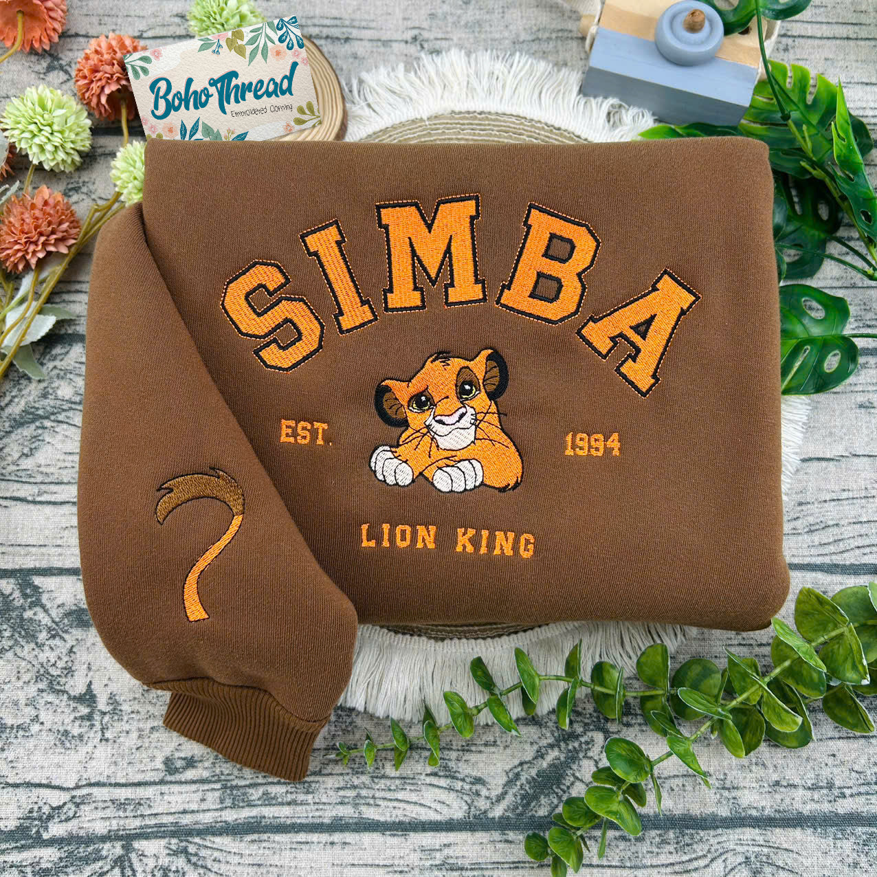 Disney Inspired Embroidered Sweatshirt, Hoodie, T-Shirt – Simba & Nala Lion King Couple Gift