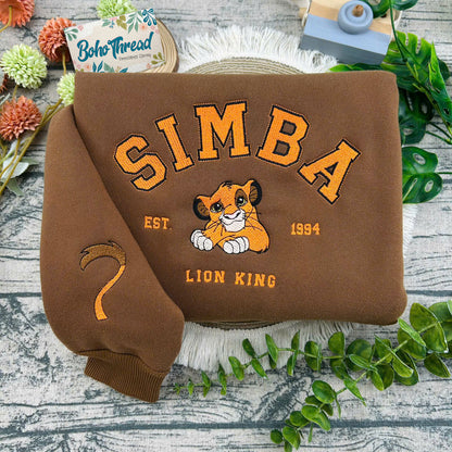 Disney Inspired Embroidered Sweatshirt, Hoodie, T-Shirt – Simba & Nala Lion King Couple Gift