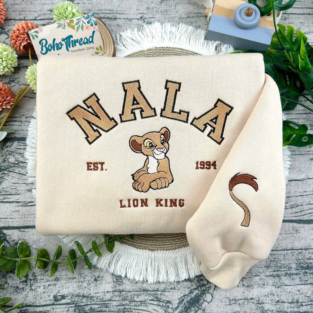 Disney Inspired Embroidered Sweatshirt, Hoodie, T-Shirt – Simba & Nala Lion King Couple Gift
