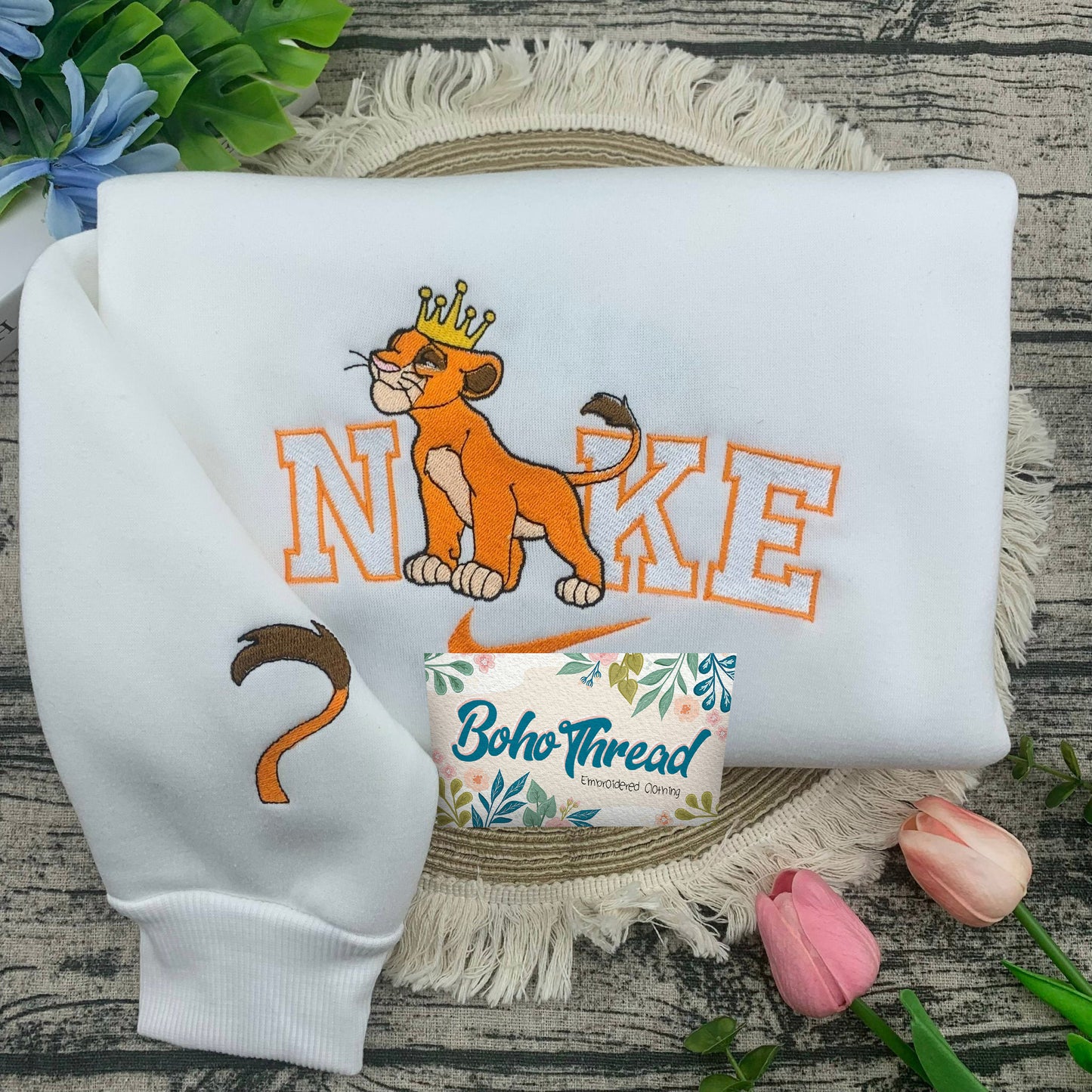 Disney Inspired Embroidered Sweatshirt, Hoodie, T-Shirt – Simba & Nala Lion King Couple Gift