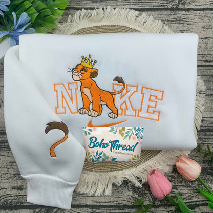 Disney Inspired Embroidered Sweatshirt, Hoodie, T-Shirt – Simba & Nala Lion King Couple Gift