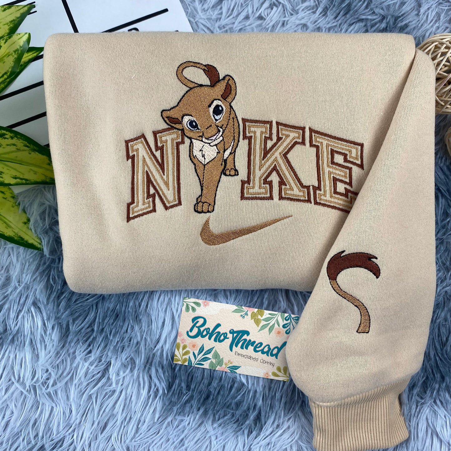 Disney Inspired Embroidered Sweatshirt, Hoodie, T-Shirt – Simba & Nala Lion King Design Gift