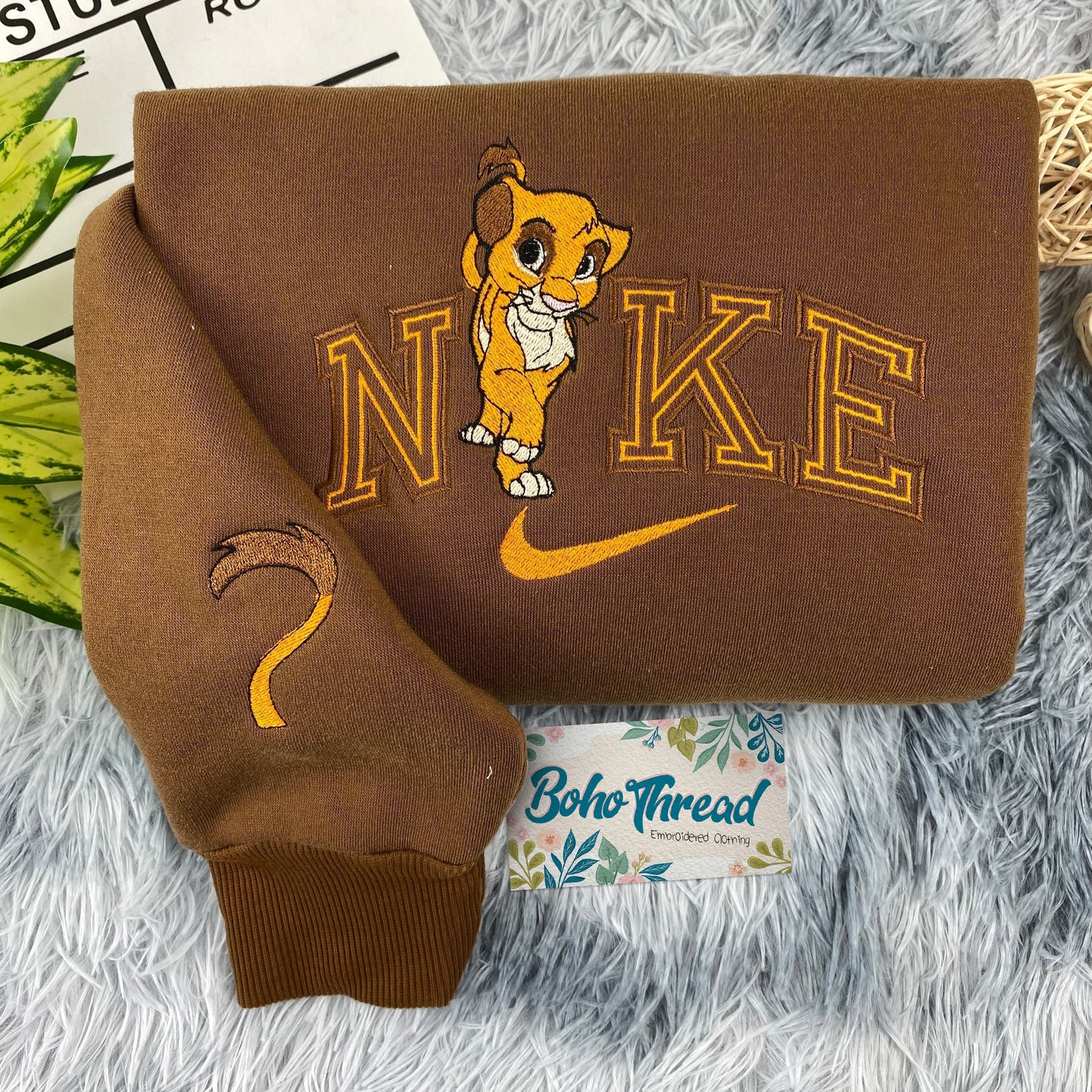 Disney Inspired Embroidered Sweatshirt, Hoodie, T-Shirt – Simba & Nala Lion King Design Gift