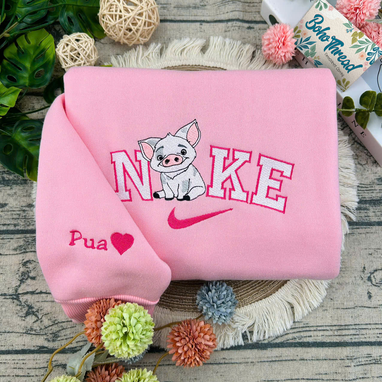 Disney Inspired Embroidered Sweatshirt, Hoodie, T-Shirt – Moana, Kotu, Simea, Heihei & Pua Character Gift