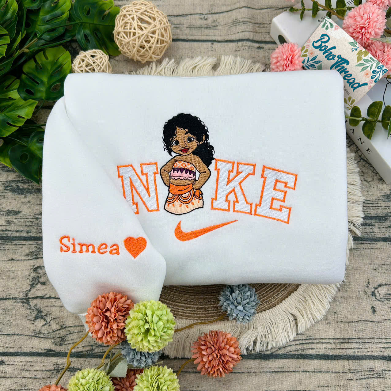 Disney Inspired Embroidered Sweatshirt, Hoodie, T-Shirt – Moana, Kotu, Simea, Heihei & Pua Character Gift
