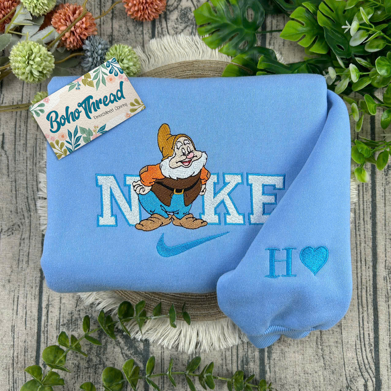Disney Inspired Embroidered Sweatshirt, Hoodie, T-Shirt – Seven Dwarfs Character Design Gift