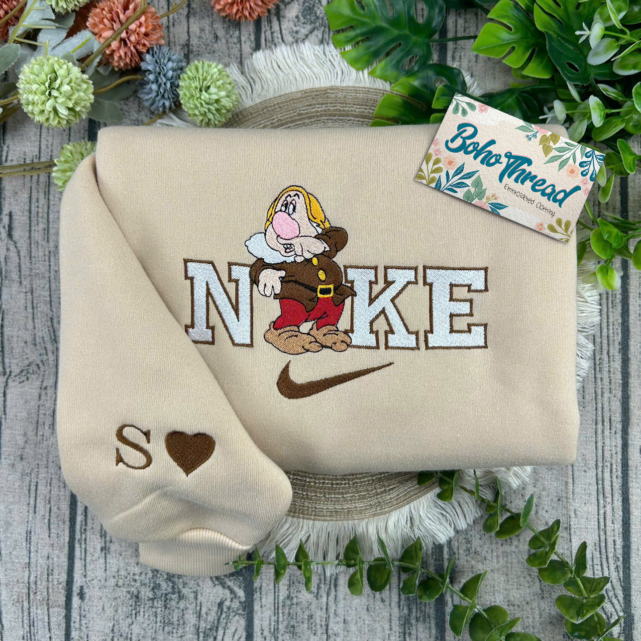 Disney Inspired Embroidered Sweatshirt, Hoodie, T-Shirt – Seven Dwarfs Character Design Gift