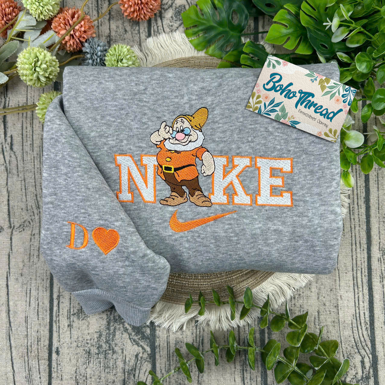 Disney Inspired Embroidered Sweatshirt, Hoodie, T-Shirt – Seven Dwarfs Character Design Gift