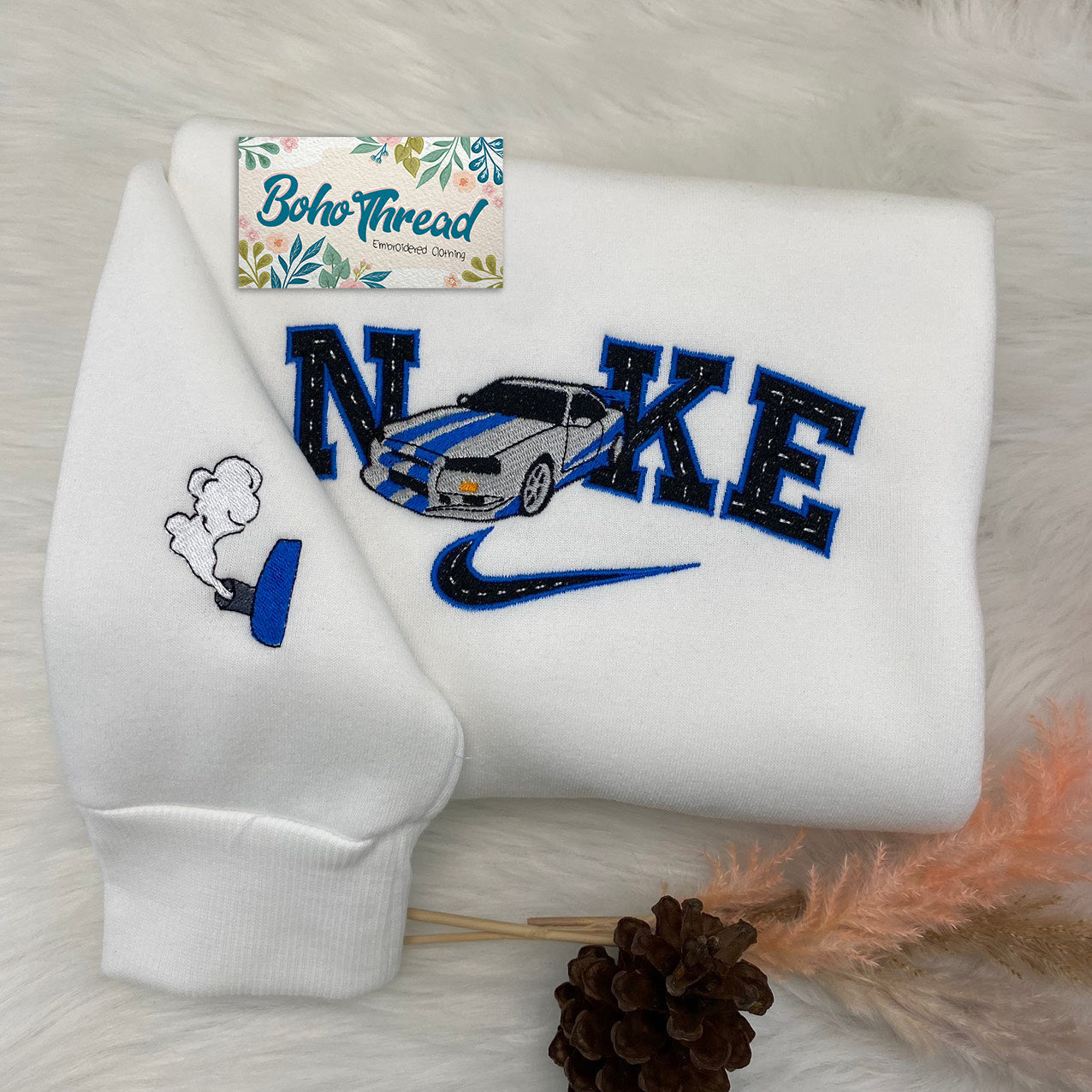 Personalized Embroidered Sweatshirt, Hoodie, T-Shirt – Classic & Sports Car Design Gift
