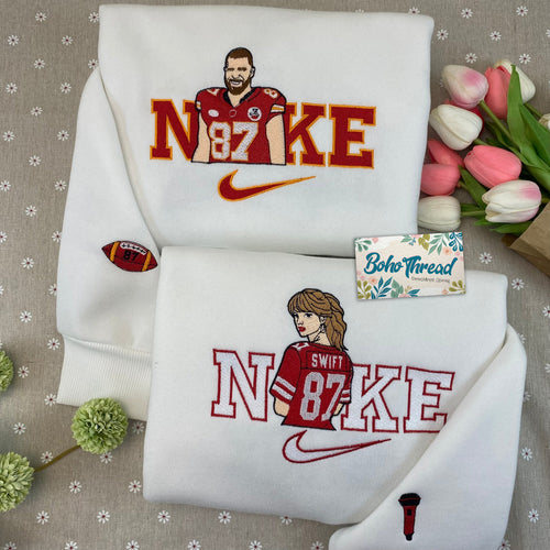 Personalized Embroidered Sweatshirt, Hoodie, T-Shirt – Taylor & Travis Couple Design Gift