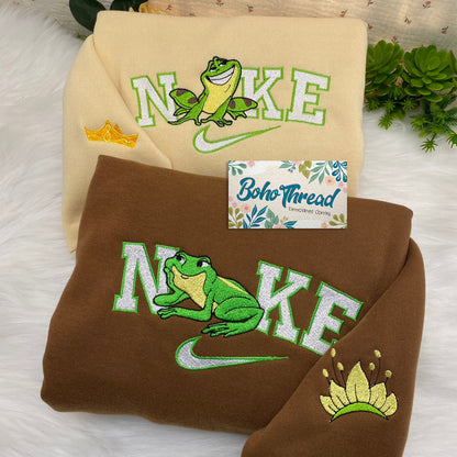 Personalized Embroidered Sweatshirt, Hoodie, T-Shirt – Frog Prince & Princess Fairycore Aesthetic Gift