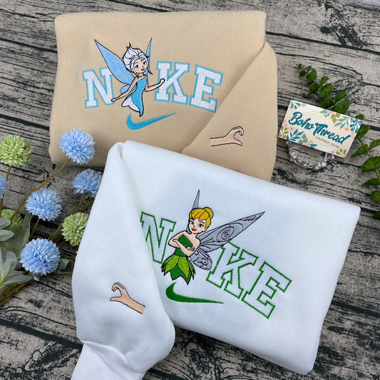 Personalized Embroidered Sweatshirt, Hoodie, T-Shirt – Tinker Bell & Periwinkle Fairycore Aesthetic Gift
