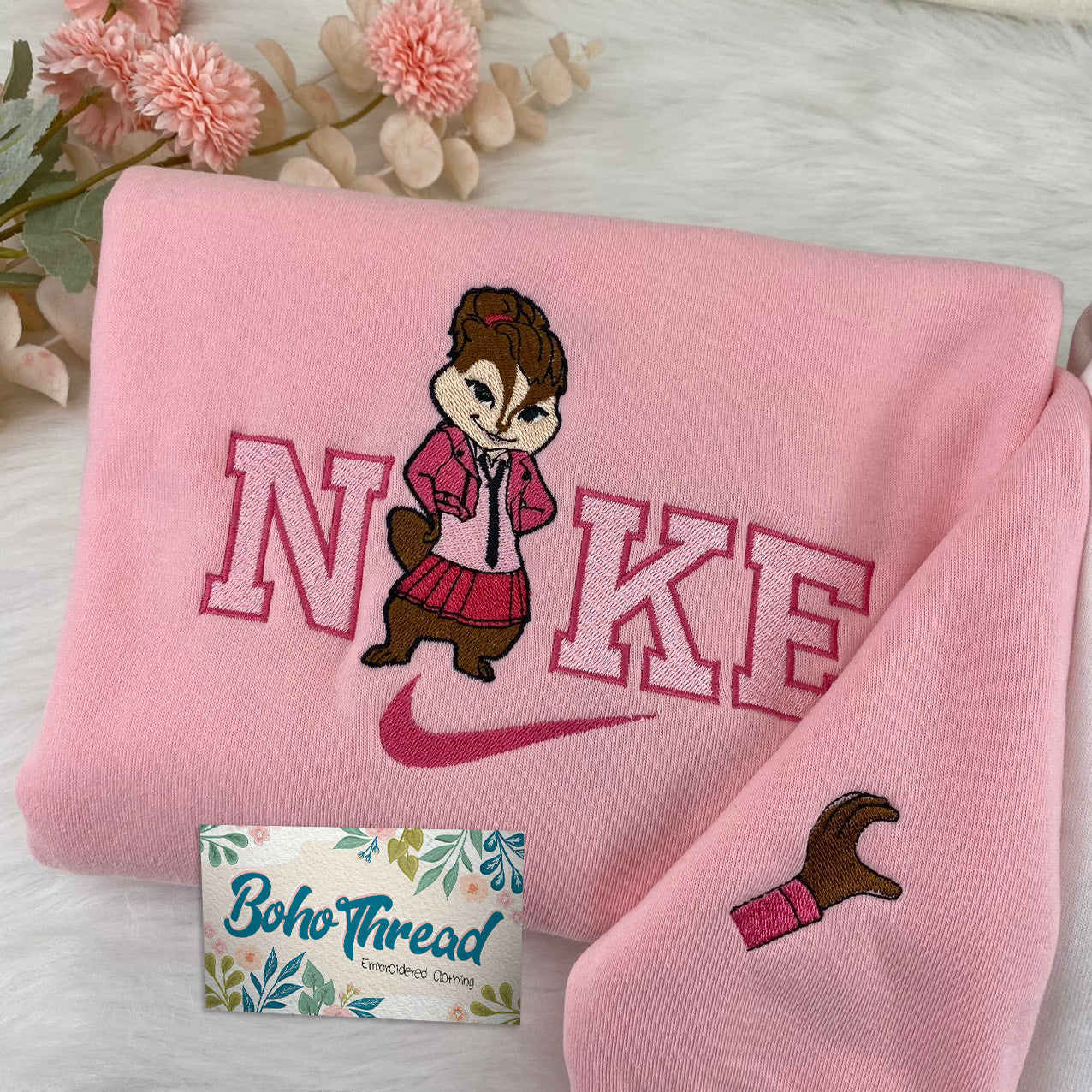 Personalized Embroidered Sweatshirt, Hoodie, T-Shirt – Chipettes Girl Characters Design Gift