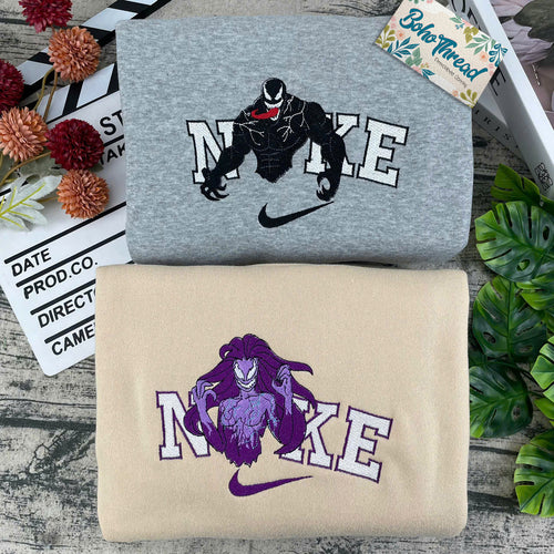Personalized Embroidered Sweatshirt, Hoodie, T-Shirt – Venom & Anti-Venom Matching Design Gift